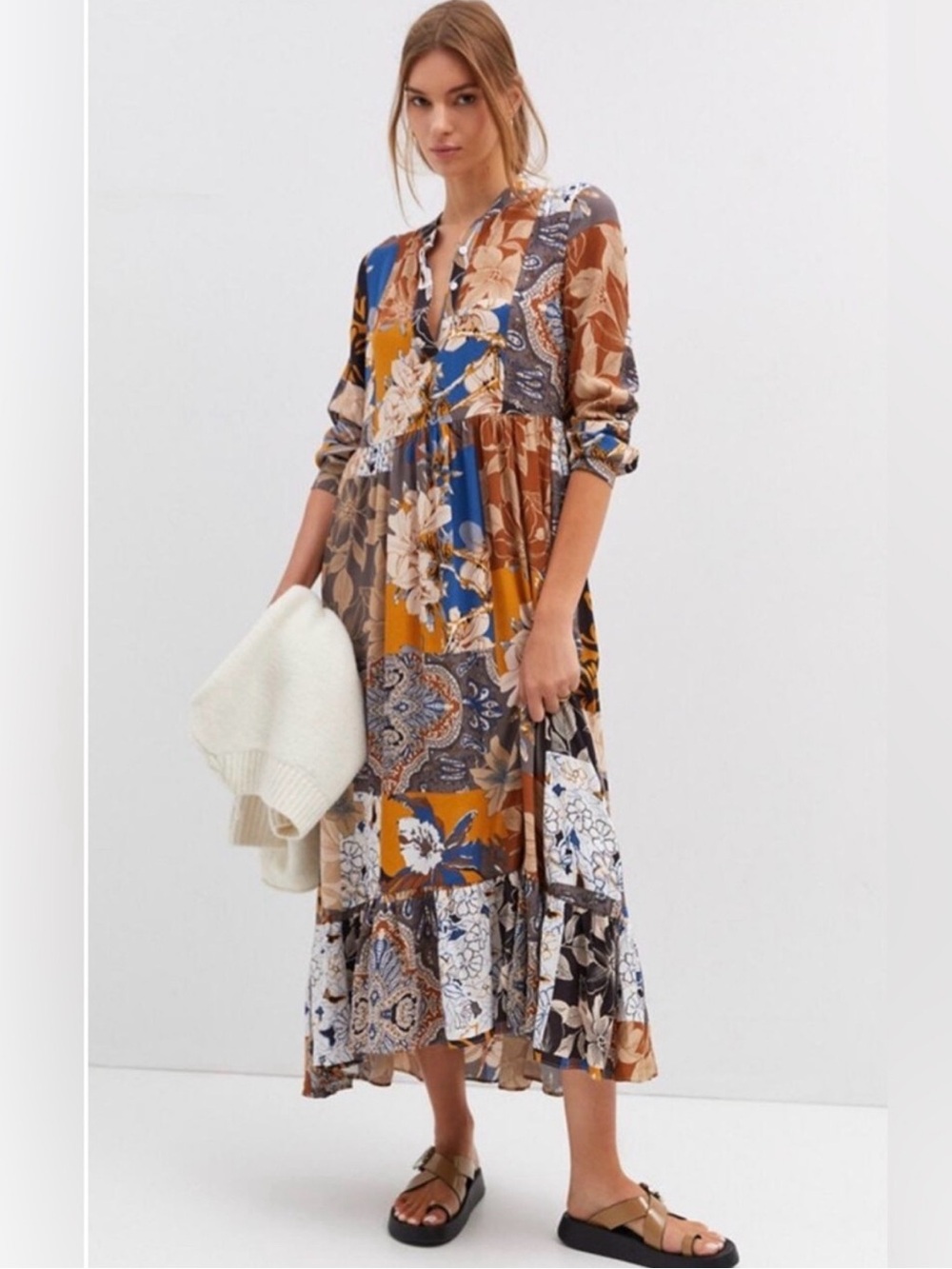 Mare Mare & Anthropologie Lynda Tiered Maxi Dress L